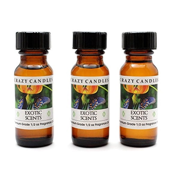 Exotic Scents BE (Blend of Fruits, Mango, Wild Strawberries, Grapefruit. Freesia Petals, Watery Muguet, Linden Blossom with Warm) 3 Bottles 1/2 Fl Oz Each (15ml) Premium Grade Scented Fragrance Oil