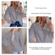 thumbnail image 5 of Blusa de Mujer Cuello en V Manga Larga Camisa Informal de Color Puro Cómoda para la Oficina en casa Gris M, 5 of 6