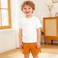 thumbnail image 2 of Yindaity Shorts Toddler Boy Boy's Summer Print Shorts Casual Kids Drawstring High Waisted Graphic Shorts with Pocket(Orange,5-6 Years), 2 of 6