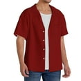 thumbnail image 4 of Sigee Maroon Print Men's Shirts Casual Button Down Short Sleeve Summer Beach Shirt Hawaiian Vacation Shirts Tee Shirt-Small, 4 of 7