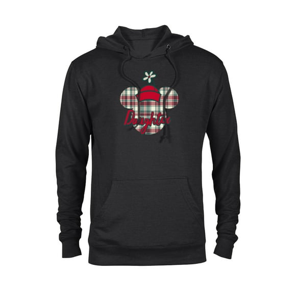 Disney Minnie Mouse Christmas Holiday Plaid for Daughter - Pullover Hoodie for Adults - Customized-Black