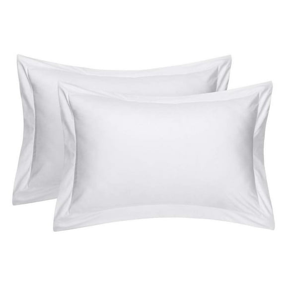 Cotton Metrics Heavy Quality King Pillow Shams Set of 2 White 800TC 100% Organic Cotton White Pillow Shams King Size 20X36 with 2 inch Flang