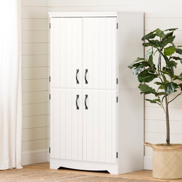 South Shore Farnel 4-Door Storage Cabinet, in Pure White