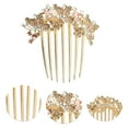 thumbnail image 3 of Unique Bargains 1 Pc Women's Portable Butterfly Rhinestones Side Comb for Parties Champagne Alloy, 3 of 4