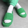 thumbnail image 5 of QueenLine 10 Bulk Women Fluffy Slippers Corduroy Flat Ladies Furry Slides Peep Toe Thick Sole Shoes Summer Autumn Runway Flip Flops, 5 of 6