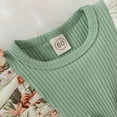 thumbnail image 6 of GRNSHTS Infant Baby Girls Summer Outfits Short Sleeve Ruffle Floral Print Tutu Skirt Romper Bodysuit Headband Set (Green, 6-9 Months), 6 of 9