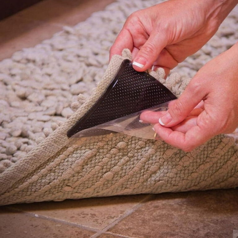 Oyajia 8Pcs Anti-slip Rug Pad Reusable Washable Silicone Carpet Pad Floor  Gripper Suction Grip Stopper Corner Carpet Mat Holder 