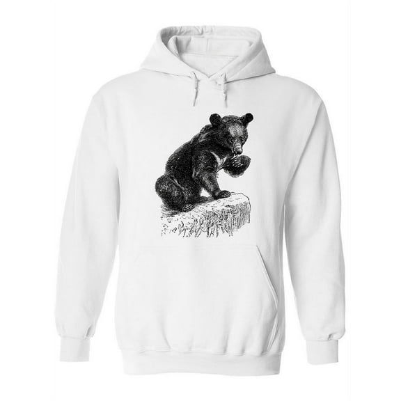 Asian Black Bear Drawing Hoodie Women -Image by Shutterstock, Female x-Large
