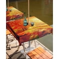 thumbnail image 2 of Fsddascl Fall Thanksgiving Outdoor Tablecloth - 60x60 Inch Square Dining Table Cover, Red Orange Sunrise Forest Autumn Waterproof Outdoor Table Cloth with Umbrella Hole & Zipper for Picnic/Patio, 2 of 7