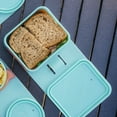 thumbnail image 4 of Silipint: Silicone Go Go Bowls: 2pk Sandwich Size: Smoke - Unbreakable, Microwavable, Flexible, Attached Lid, Travel, 4 of 7