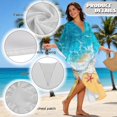 thumbnail image 6 of Xixirimido Starfish Shell Sea Beach Print Women Kaftan Dresses Plus Size Swimsuit Coverup Batwing Sleeve Summer Bathing Suit Caftan Loungewear Beach Cover Up, 6 of 7