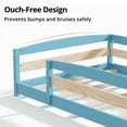thumbnail image 3 of Full Size Floor Bed Frame with 2 Openings, Wooden Low Montessori Bed with Safe Guardrails for Boys Girls, Sky, 3 of 8