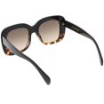 thumbnail image 4 of Thick Oversize Square Sunglasses Wide Arms Neutral Colored Lens 52mm (Black Tortoise / Amber), 4 of 4