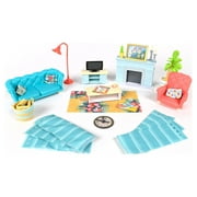 Honey Bee Acres Cozy Living Room Décor – 28 Piece Dollhouse Furniture & Accessories - Miniature Playset with Couch, Chair, Fireplace & More - Kids 3+