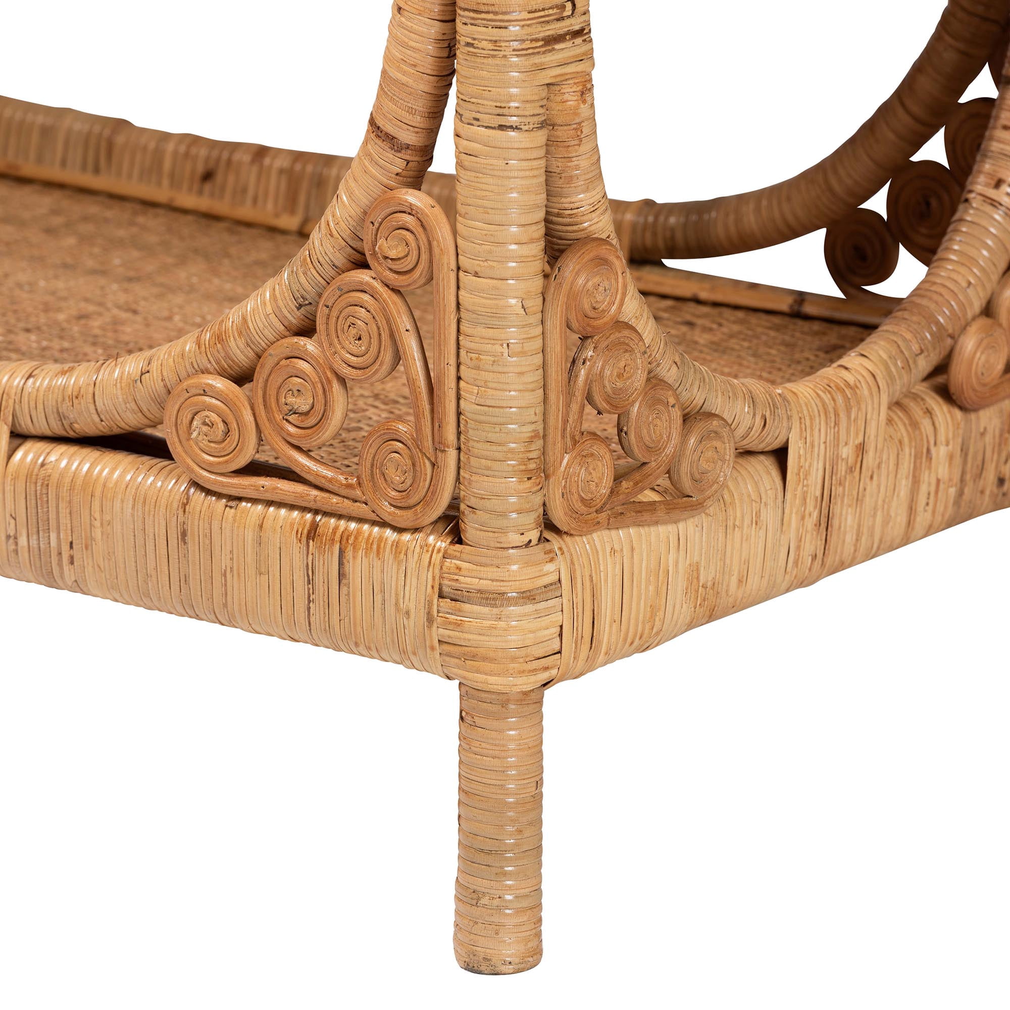 bali & pari Ramona Rattan BOHO Console Tables, Light Honey