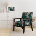 thumbnail image 2 of Designart "Abstract Serenity in Turquoise and Pink I" Turquoise Geometric Shapes In Harmony Upholstered Accent Chair - Modern Arm Chair For Bedroom, 2 of 5