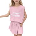 thumbnail image 2 of Hiijoy Big Girls Outfits Letter Print Tank Top Shorts Summer Clothes Set, Sizes 9-10Y, 2 of 8