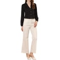 thumbnail image 2 of Allegra K Women's Elegant Workwear Turndown Collar Button Front Long Sleeve Satin Shirt, 2 of 5