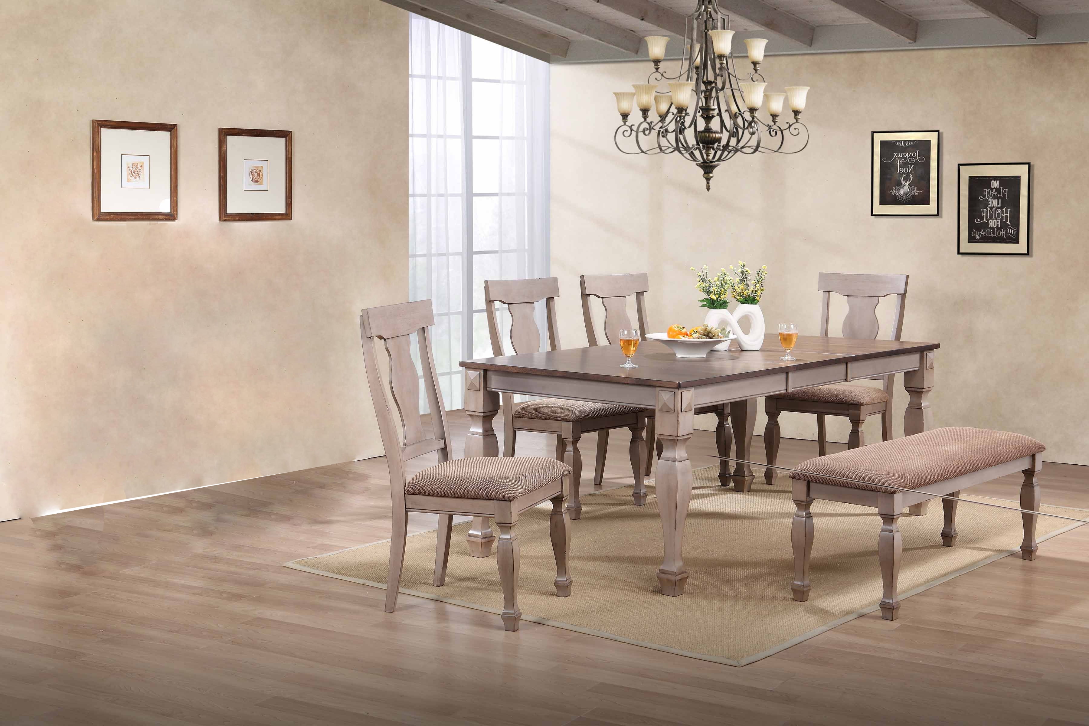 Two Tone Dining Room Table With Bench