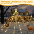 Christmas Lights Tree 340LED with Topper Star, IP67 Waterproof Remote