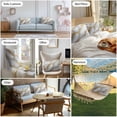 thumbnail image 6 of Waterproof Throw Pillow Covers Set of 2, 20x12 Inch White Gray Marble Decorative Pillowcases Outdoor Pillow Slip Cushion Covers Set for Couch Tent Modern Abstract Golden Texture Art, 6 of 7