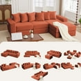 thumbnail image 4 of SOULART 102.00" Cloud Couch, Orange Sectional Sofa, Convertible Floor Sleeper Sofa for Living Room, No Assembly Required with 6 Pillows, 4 of 13
