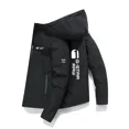 thumbnail image 2 of Chaqueta con capucha para hombre 2023, chaqueta bomber, cortavientos para hombre, abrigos con cremallera, chaquetas de carga ajustadas para primavera y otoño, ropa deportiva informal para hombre, 2 of 5