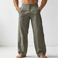 thumbnail image 1 of Casual Linen Trousers For Everyday Comfort And Stylish With Button Detail In A Revamped Classic Style For Men, 1 of 4