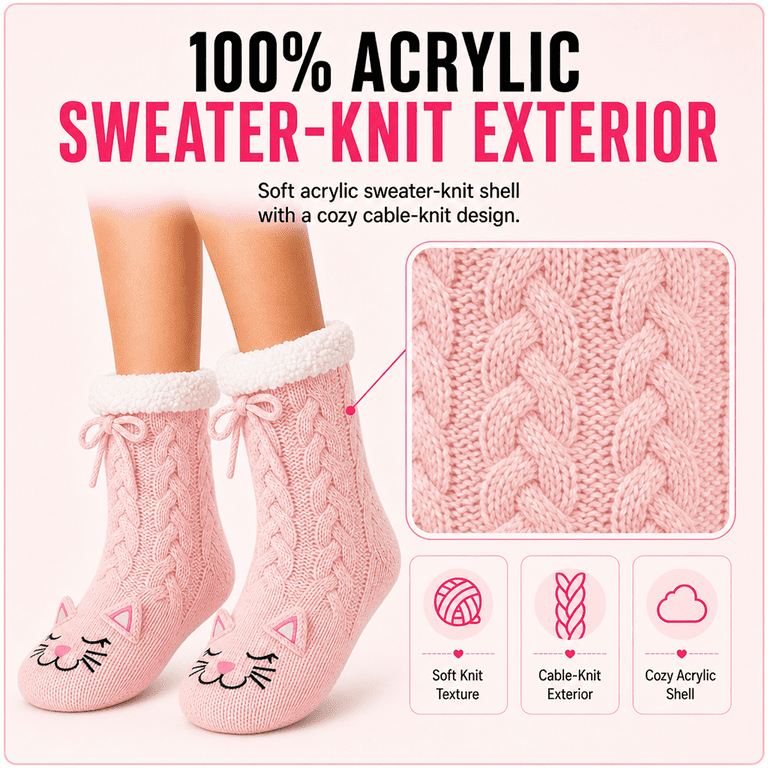Muk Luks Girls Soft Sole Cabin Crew Socks with Grippers photo 8