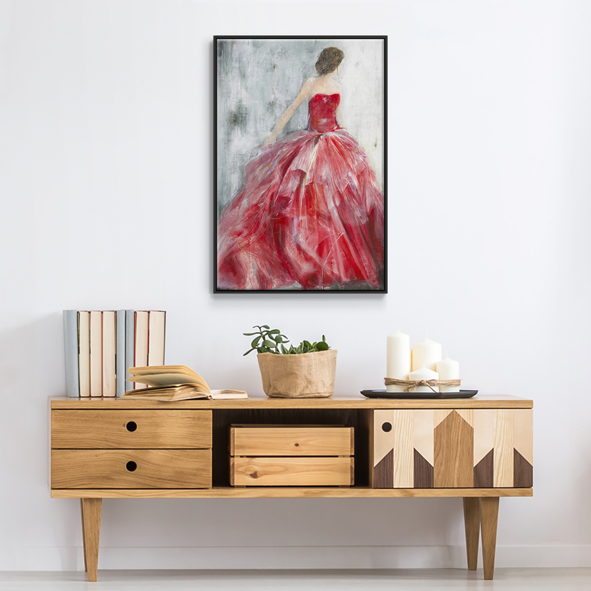 Redowa Framed Premium Gallery Wrapped Canvas - Ready to Hang - 17 x 25 - Black Floating Frame