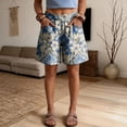 thumbnail image 3 of Day Resort Spirit Print High Waisted Casual Lounge Shorts with Pockets, Elastic Waist Athletic Beach, 3 of 7