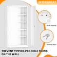 thumbnail image 4 of INTERGREAT White Metal Storage Cabinet Doors, 72" Locking Steel Storage Cabinet with Shelves, Tall Metal Cabinet Lockable Steel Cabinets for Home Office, 4 of 19