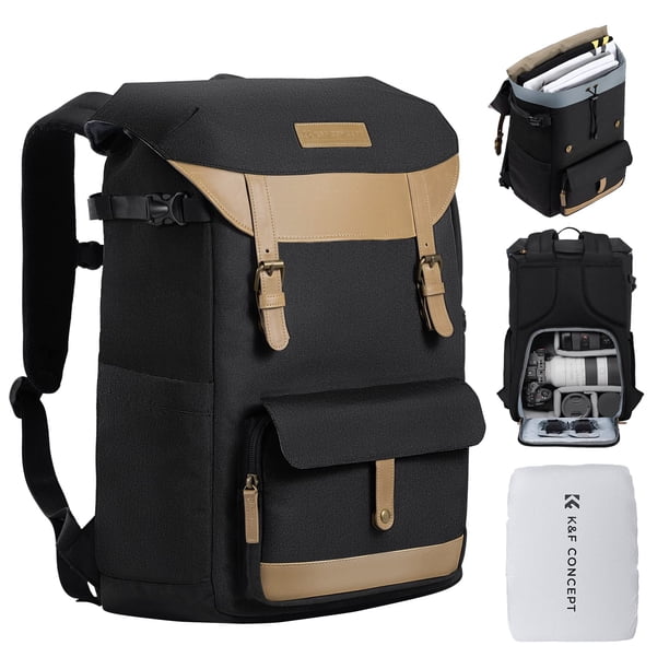 Mochila de cámara K&F CONCEPT para fotógrafos con funda para lluvia
