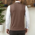 thumbnail image 3 of uikmnh Vests for Men's Knit V-Neck Sweater Vest Slim Fit Button Up Cardigan for Layering Business Casual and formal Attire Versatile All Season Wear Size:L, 3 of 5