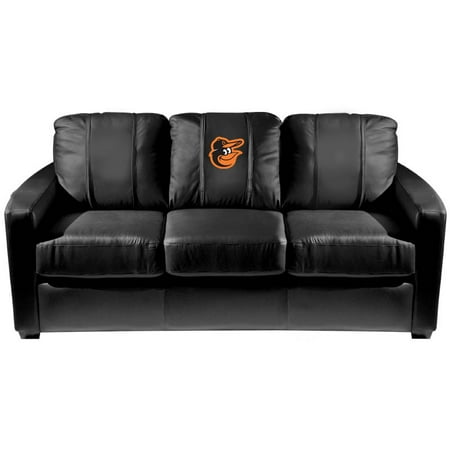 Baltimore Orioles MLB Silver Sofa with Bird Logo Panel
