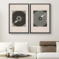 thumbnail image 2 of IDEA4WALL Framed Canvas Print Wall Art Set Mid-Century Geometric Music Record Player Illustrations Vintage Art Minimalism Retro Wall Decor for Living Room, Bedroom, Office - Black 24"x36"x2, 2 of 5