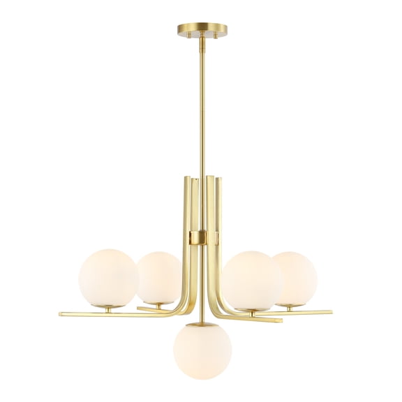 SAFAVIEH Lenore 5-Light Modern Brass Metal Chandelier