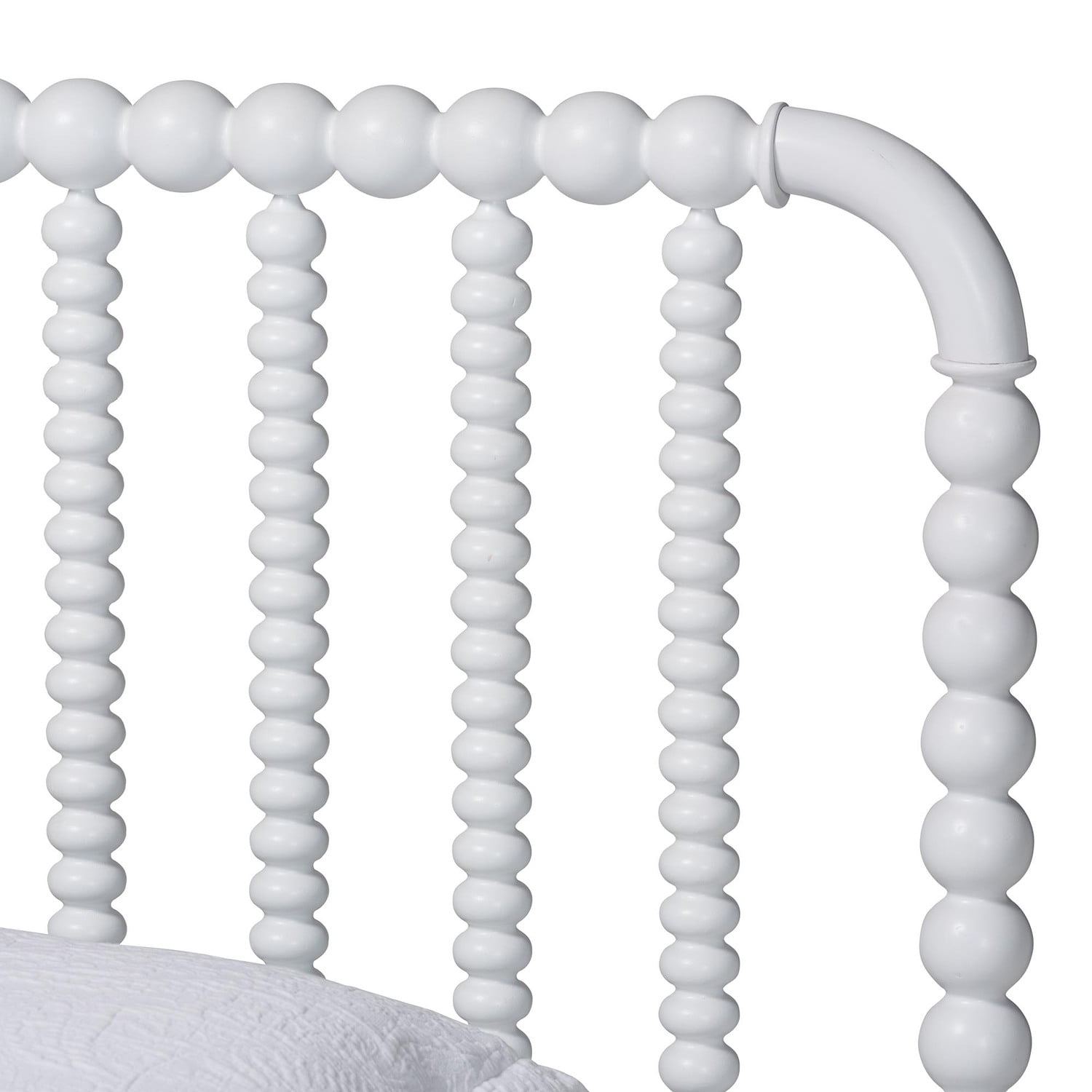 Baxton Studio Lucera Mid-Century White Twin Size Bobbin Bed