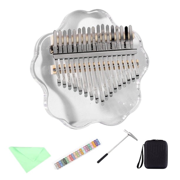 Piano de pulgar con estuche de almacenamiento Mini piano Kalimba para mujeres, hombres y niños al aire libre 17 teclas estilo A