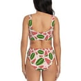 thumbnail image 3 of Wukai Watermelon Women's Bikini Set Two Piece,wimsuit High Waisted V Neck Twist Front Adjustable Spaghetti Straps Bathing Suit-XX-Large, 3 of 7