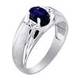 thumbnail image 2 of Genuine Blue Sapphire & Diamond Ring Set in Sterling Silver With Satin Finish, 2 of 2