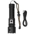 thumbnail image 1 of Linterna con carga USB, linterna eléctrica con Zoom telescópico, resistente al agua, 3000LM, para acampar y hacer senderismo, 1 of 8