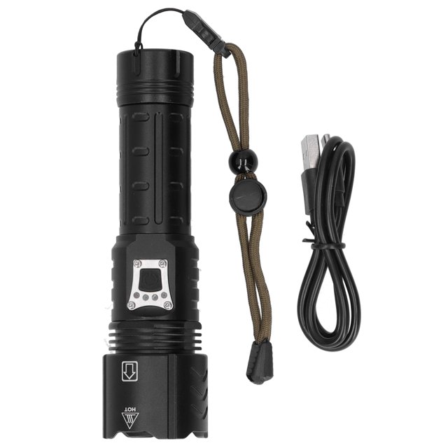 Linterna con carga USB, linterna eléctrica con Zoom telescópico, resistente al agua, 3000LM, para acampar y hacer senderismo