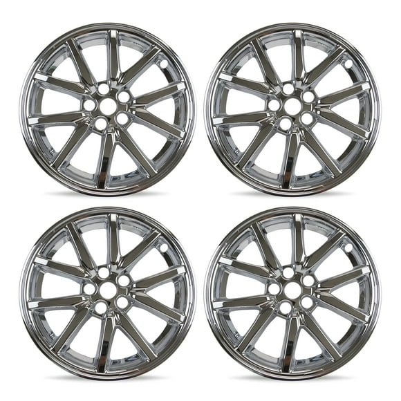Mayde Bouchons de Moyeu 18 Pouces s'Adapte aux Modèles Tesla 3 2017-2023 (Ensemble de 4) (Chrome)