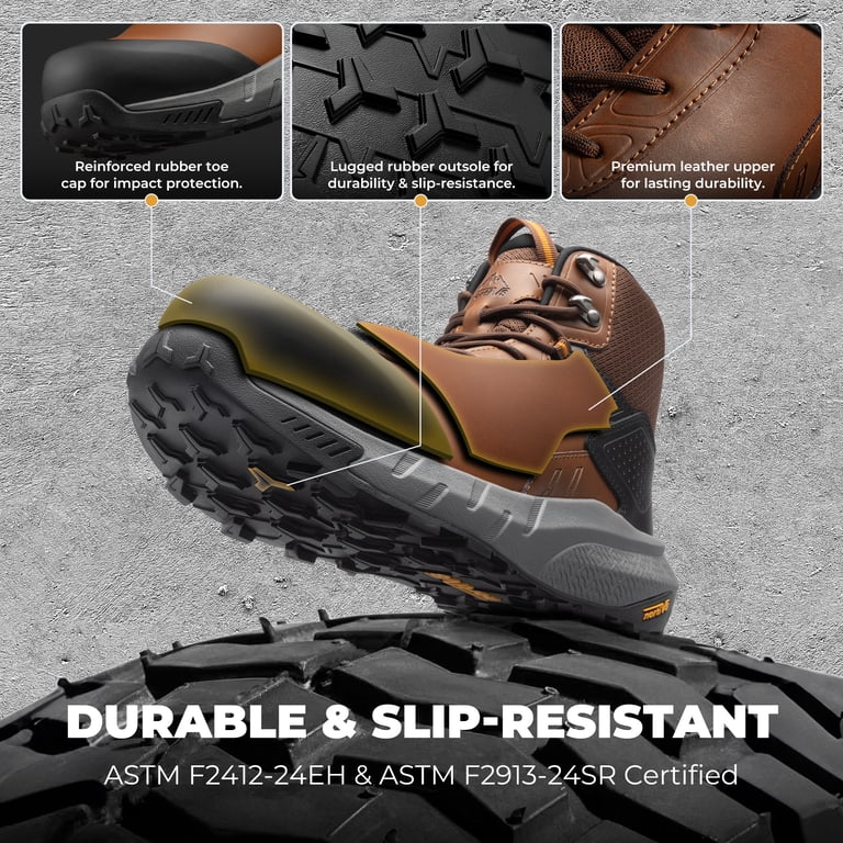 NORTIV 8 Waterproof Composite Toe Work Boots for Men – Lightweight