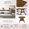 thumbnail image 3 of Roundhill Furniture Arona Mid-Century Modern Wood Shelf Coffee Table, Walnut Finish, 3 of 9