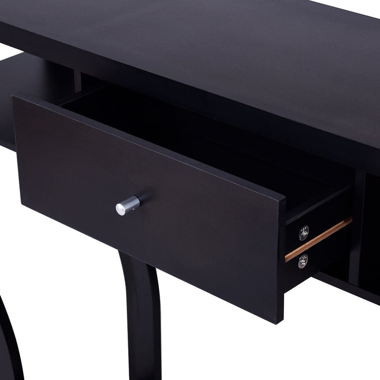 Costway 47" Modern Console Table, Black with Drawer photo 8