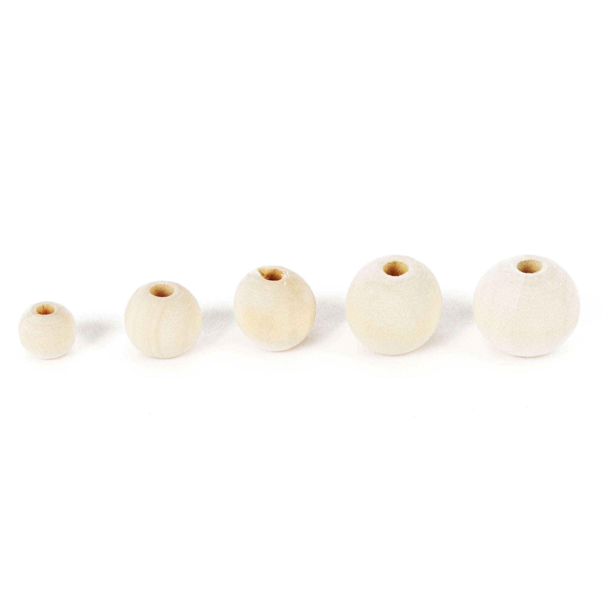 Cousin DIY Natural Wood Bead Bulk Assortment, Sizes 10mm-20mm, 500g, 800 Piece,Unisex for Adults