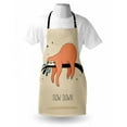 thumbnail image 3 of Animal Apron Sleeping Big Bear and Sloth Hanging on a Bench Cozy Lazy Wild Creature Image Print, Unisex Kitchen Bib Apron with Adjustable Neck for Cooking Baking Gardening, Multicolor, by Ambesonne, 3 of 3