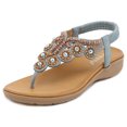 thumbnail image 3 of Sandalias de tanga con diamantes de imitación de moda Sandalias bohemias para mujeres y niñas, 3 of 9
